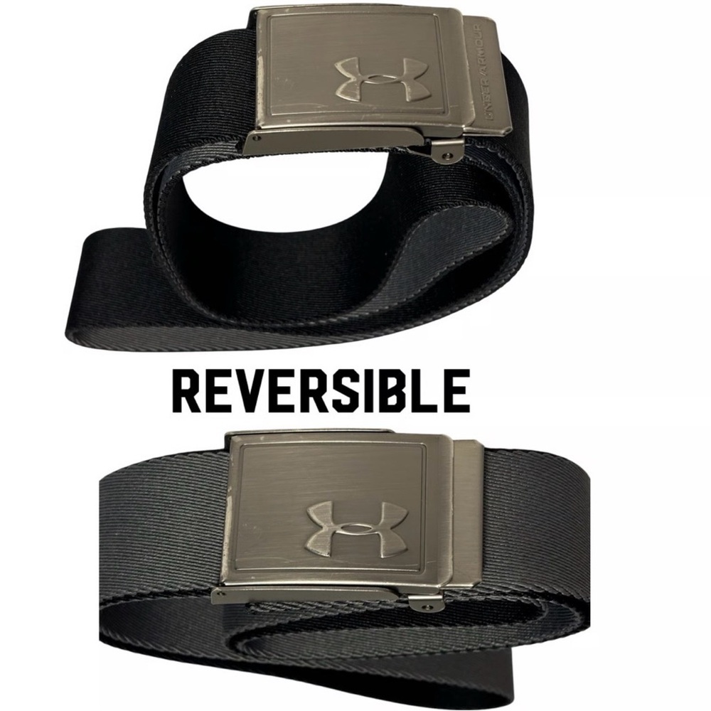 Under Armour Black Reversible Belt with Silver Buckle